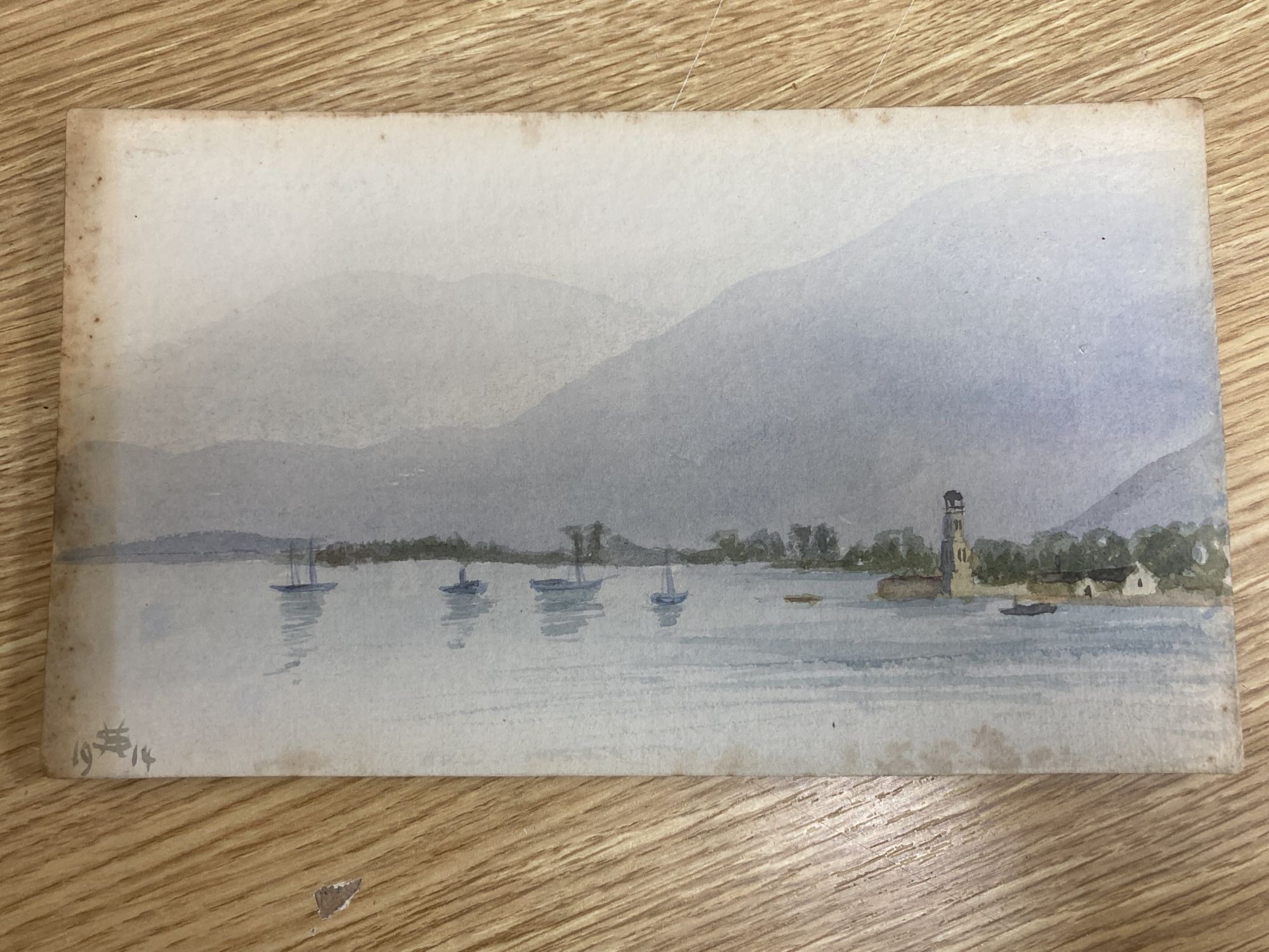 H. Slade, collection of watercolour sketches on board, including views of Buenos Aires, c.1913-1920's, largest 18 x 25.5cm